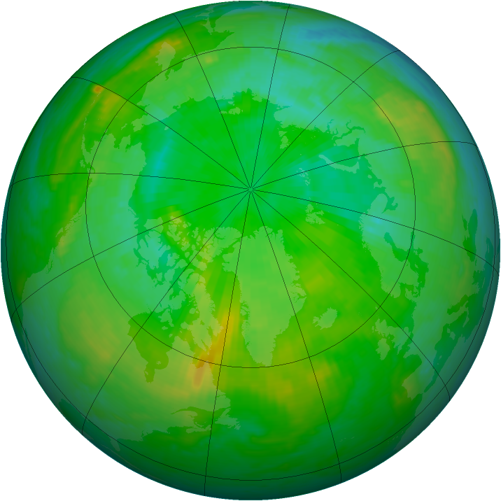 Arctic ozone map for 16 July 1994